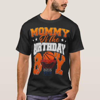 Camiseta Mamãe de Basquete Do Família Do Menino Do Aniversá