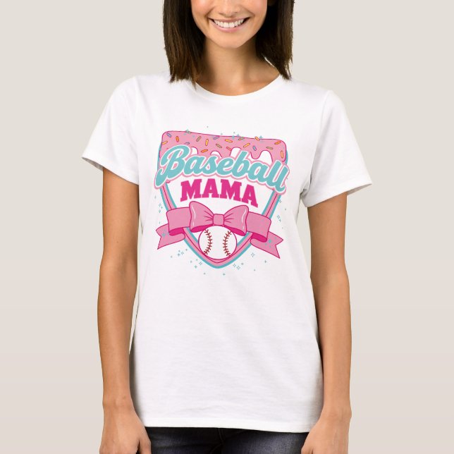 Camiseta Mamãe de beisebol. (Frente)