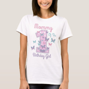 Camiseta Mamãe de borboleta do Primeiro Aniversário 