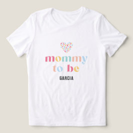 Camiseta Mamãe de Chás de fraldas de cotovelo pastel a ser