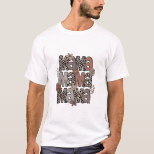 Camiseta Mamãe de Corrida de Leopardo Engraçada Mamãe Race