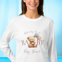 Camiseta Mamãe de espera do Urso de Teddy para ser Chá de f