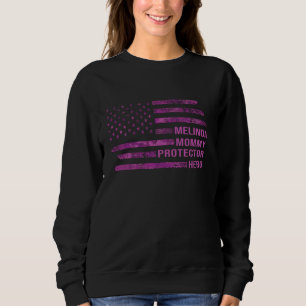 Camiseta Mamãe de Esposa Protetor Hero Camo Pink Bandeira A
