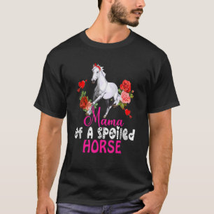 Camiseta Mamãe De Flores De Arco De Cavalo Com Fenda De Cav