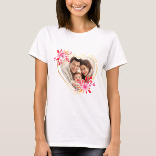 Camiseta Mamãe de fotos da família feliz personalizada do d