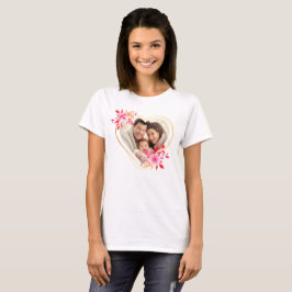 Camiseta Mamãe de fotos da família feliz personalizada do d