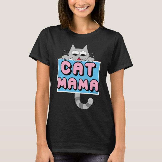 Camiseta "MAMÃE DE GATO" Adorável para Amantes de  (Frente)