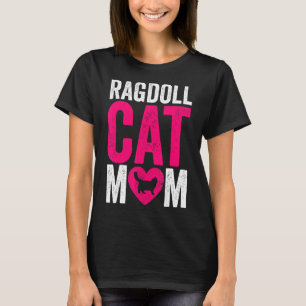 Camiseta Mamãe de Gato dia de as mães Gato Ragdola Mãe