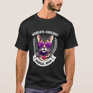 Camiseta Mamãe de Gato MUNDO MAIS LEGAL MÃE DE BENGALA Engr