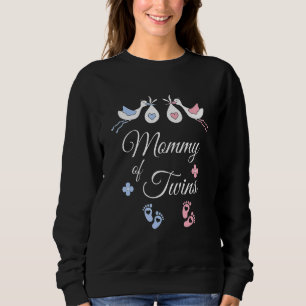 Camiseta Mamãe De Gêmeos Esperando Menino Menina 1
