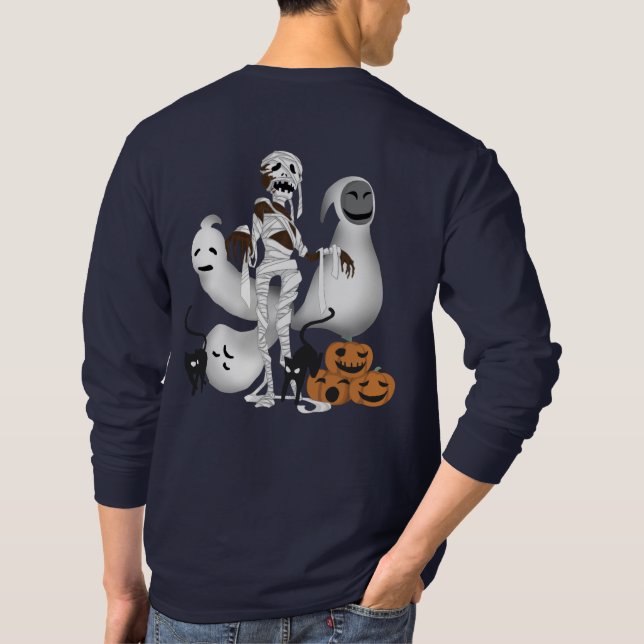 Camiseta Mamãe de Halloween com Gatinhos e Fantasmas (Verso)