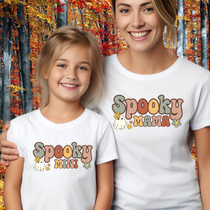 Camiseta Mamãe de Mini Retro Halloween e Mim Correspondente