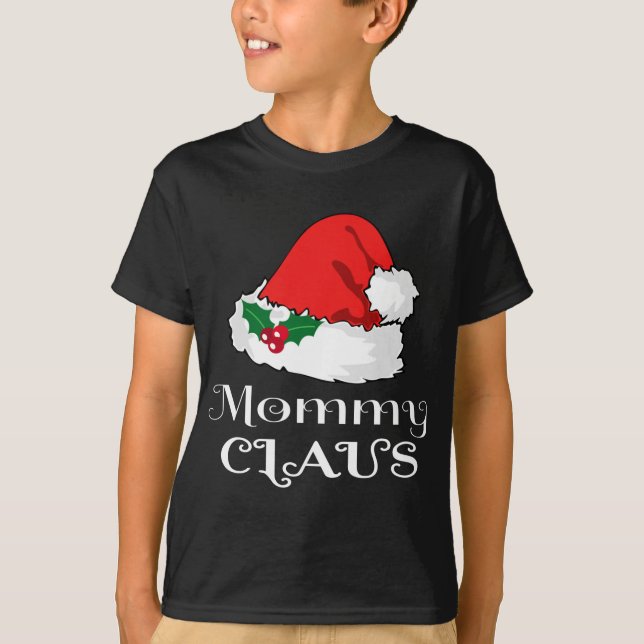 Camiseta Mamãe de Natal Claus Correspondendo Pajama Santa H (Frente)