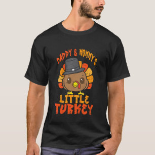 Camiseta Mamãe de pai Pequena Turquia Bonita Bebê de Ação d