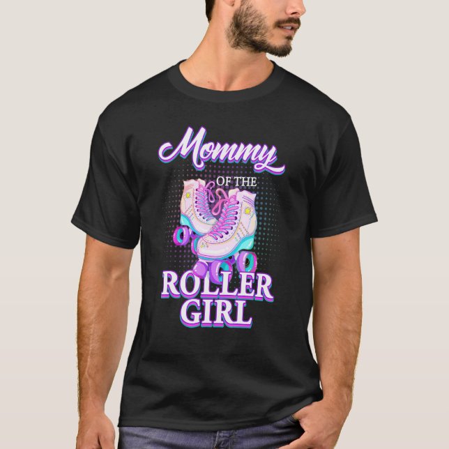 Camiseta Mamãe De Roller Girl Roller Skating Birthday Match (Frente)