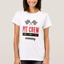 Camiseta Mamãe De Tripulação Branca De Carro Race