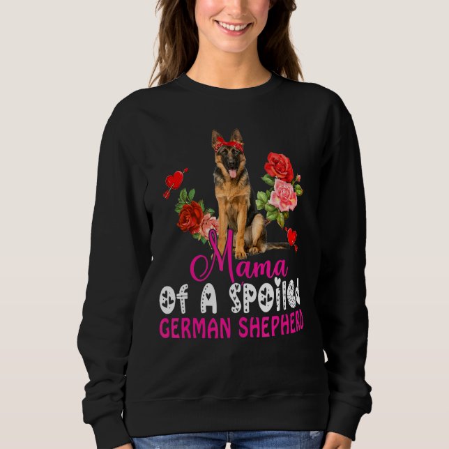 Camiseta Mamãe De Um Arco De Cachorro German shepherd Malha (Frente)