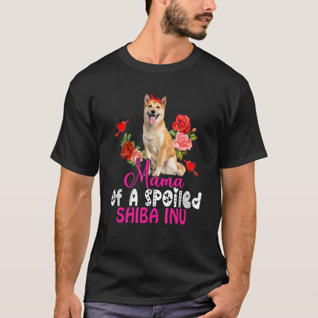 Camiseta Mamãe De Um Arco Shiba Inu Cute Shiba Inu Mimado (Frente)
