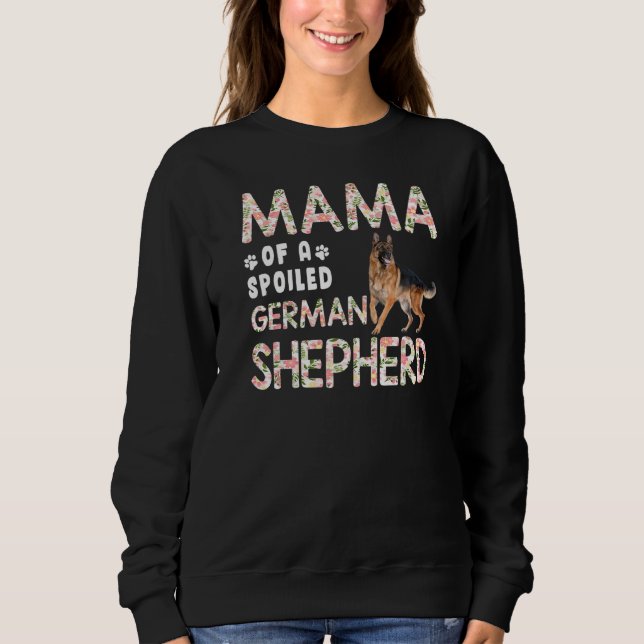 Camiseta Mamãe De Um Cachorro German shepherd Malhado (Frente)