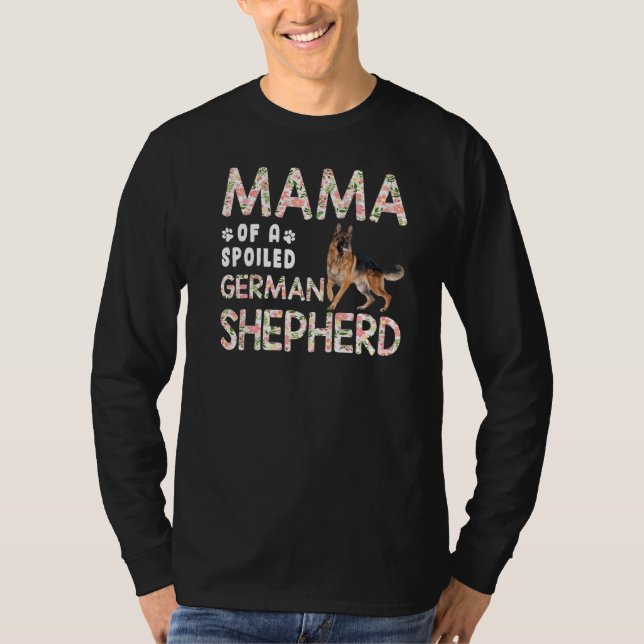 Camiseta Mamãe De Um Cachorro German shepherd Malhado (Frente)