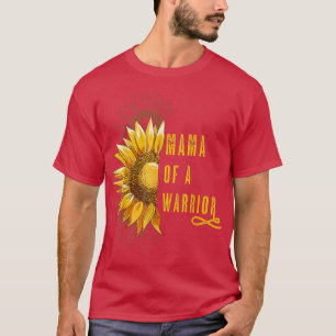Camiseta Mamãe de um Cancer de infância do Guerreiro, Ribbo