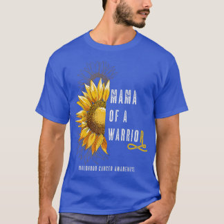 Camiseta Mamãe de um Cancer de infância do Guerreiro, Ribbo
