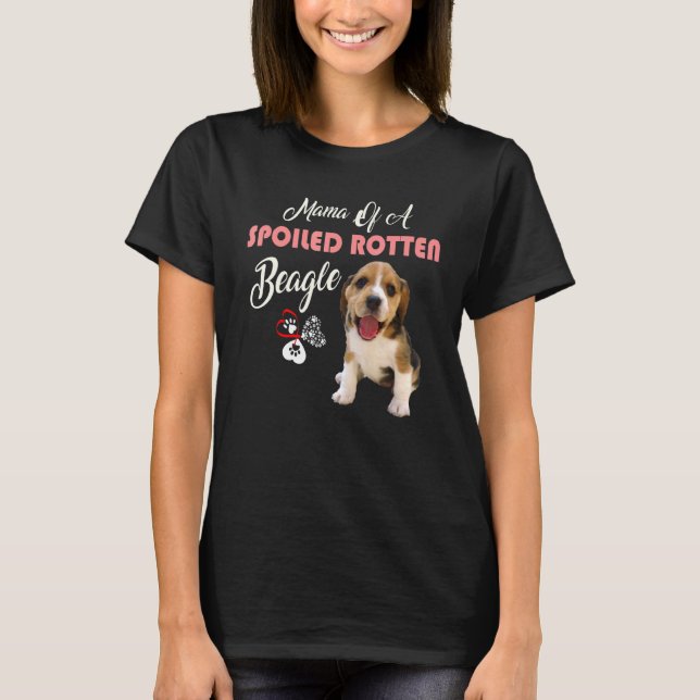 Camiseta Mamãe De Um Cão De Beagle Rotten Irritado (Frente)