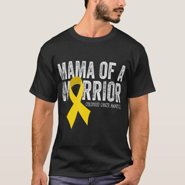 Camiseta Mamãe de um Oncolog de Fita Cancer de Guerreiro (Frente)