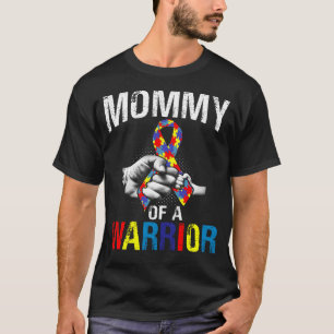 Camiseta mamãe de uma Consciência do Autismo Guerreiro