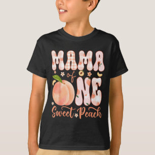 Camiseta Mamãe de uma Doce Pêssego Aniversário de 1 Ano Men
