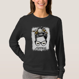Camiseta Mamãe de Voleibol Sanitário Vida Leopardo Mensagem