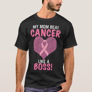 Camiseta Mamãe Derrotou o Câncer de Mama - Consciência de S