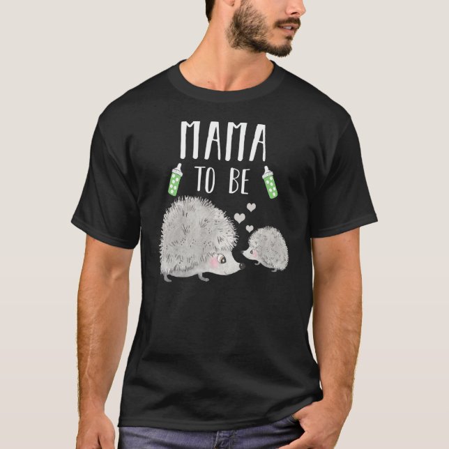 Camiseta Mamãe Deve Ser Chá de fraldas De Hedgehog Anim (Frente)