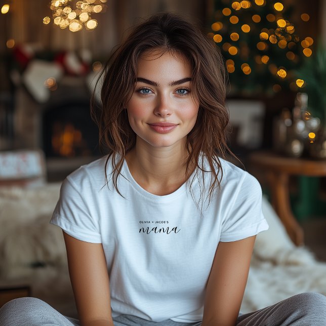 Camiseta Mamãe | Dia de as mães de Nomes de Crianças da Mãe (Criador carregado)