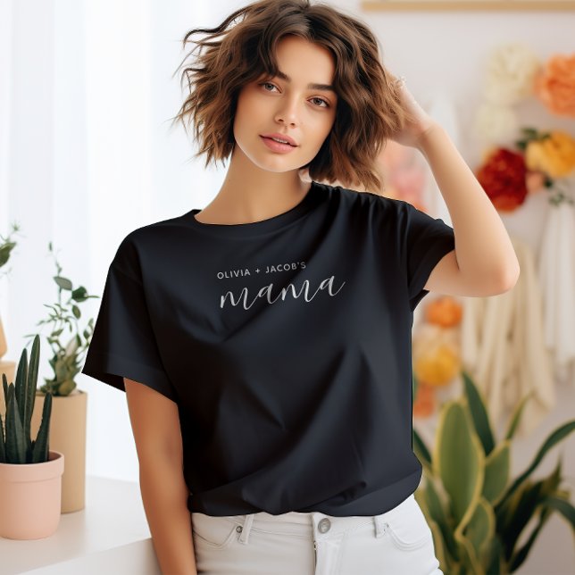 Camiseta Mamãe | Dia de as mães de Nomes de Crianças da Mãe (Criador carregado)