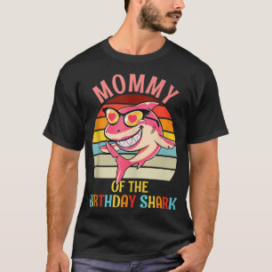 Camiseta Mamãe do Aniversário do Tubarão Mãe Correspondendo