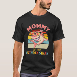 Camiseta Mamãe Do Aniversário Do Tubarão Mãe Que Correspond