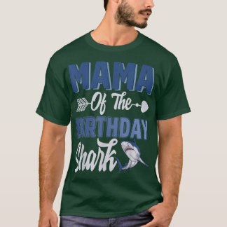 Camiseta Mamãe Do Aniversário Garoto Do Oceano Tubarão Corr