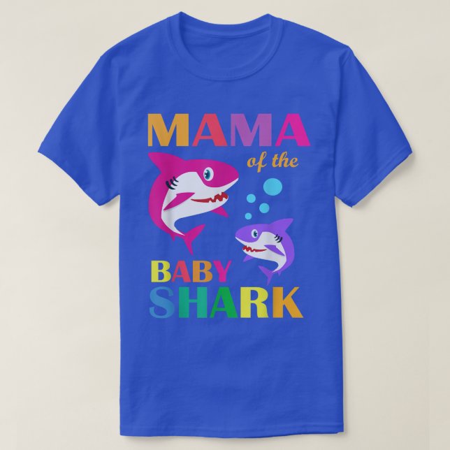Camiseta Mamãe Do Bebê Aniversário Tubarão Mama Tubarão Mãe (Frente do Design)