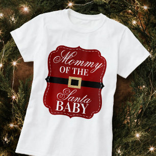 Camiseta Mamãe Do Bebê Papai noel   Chá de fraldas de Natal