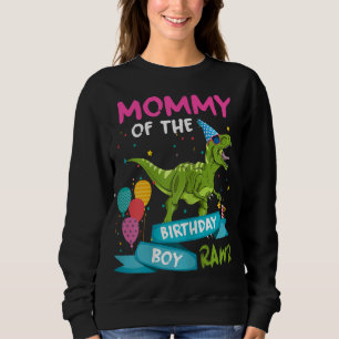 Camiseta Mamãe do Birthday Boy T-Rex RAWR Dinossaur Birt