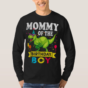 Camiseta Mamãe do Birthday Boy T-Rex RAWR Dinossaur Birt
