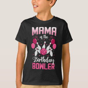 Camiseta Mamãe do Boliche de Aniversário Família de Boliche