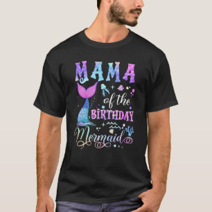 Camiseta Mamãe Do Esquadrão De Festa De Sereia De Aniversár