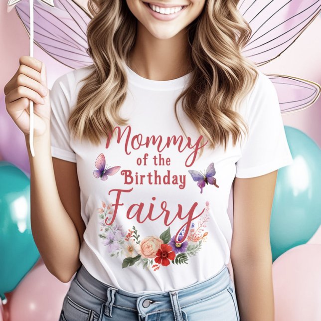 Camiseta Mamãe do Fada de Aniversário (Mommy of The Birthday Fairy Guest of Honor Party T-Shirt)