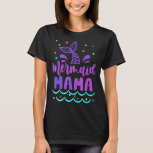 Camiseta Mamãe Do Festa De Aniversário Da Família Sereia