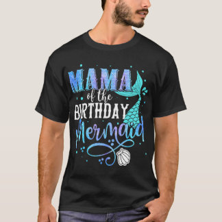 Camiseta Mamãe Do Festa De Aniversário Da Família Sereia