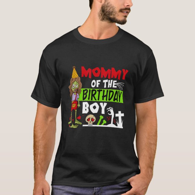 Camiseta Mamãe Do Garoto De Aniversário, Crianças E Rapazes (Frente)