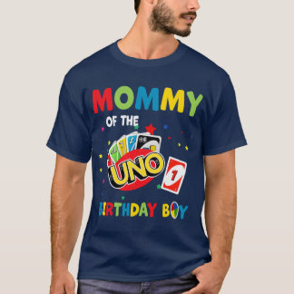 Camiseta Mamãe Do Garoto Uno Birthday Uno Birthday Boy gi