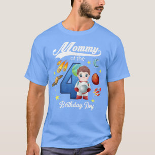 Camiseta Mamãe do menino astronauta de aniversário